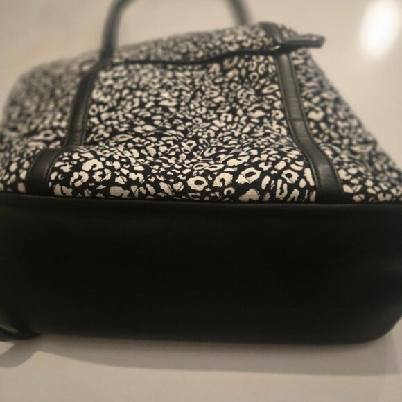 Vera Bradley Black White Camocat Shoulder Bag Tote - Picture 4 of 4